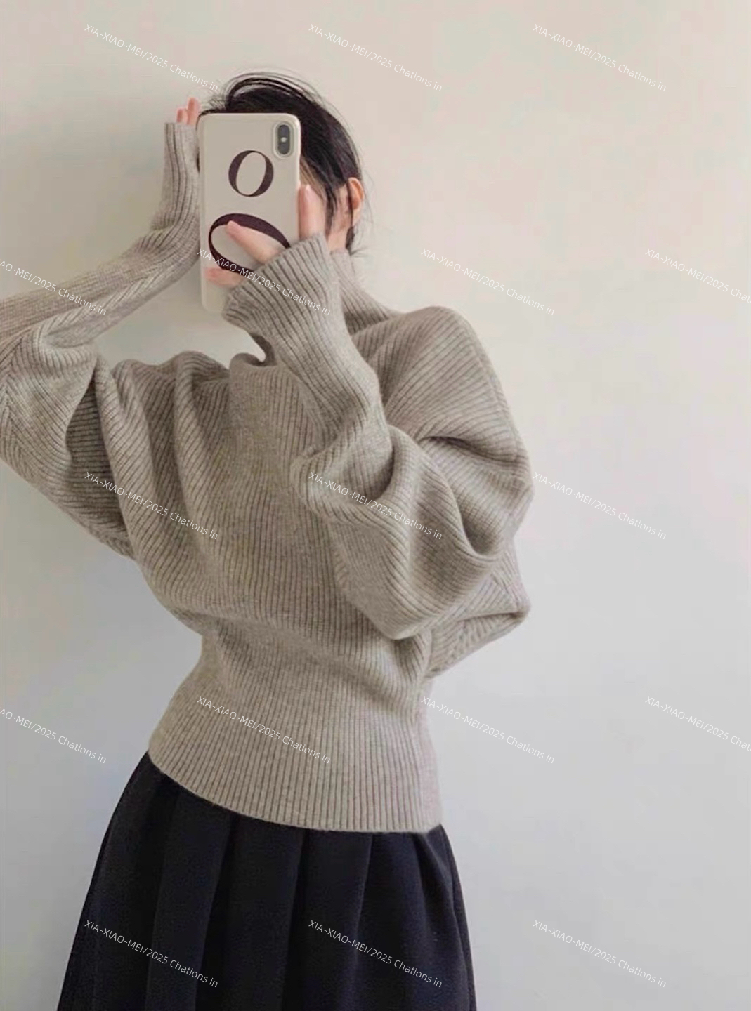 XIAOMEI ｜高领收腰加厚设计毛衣-5448