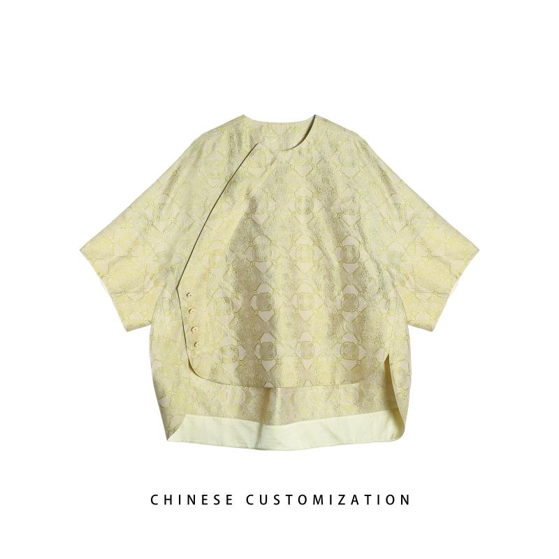 满分桑蚕丝 白织金 定胜纹重工宋锦萝 上衣25LY121