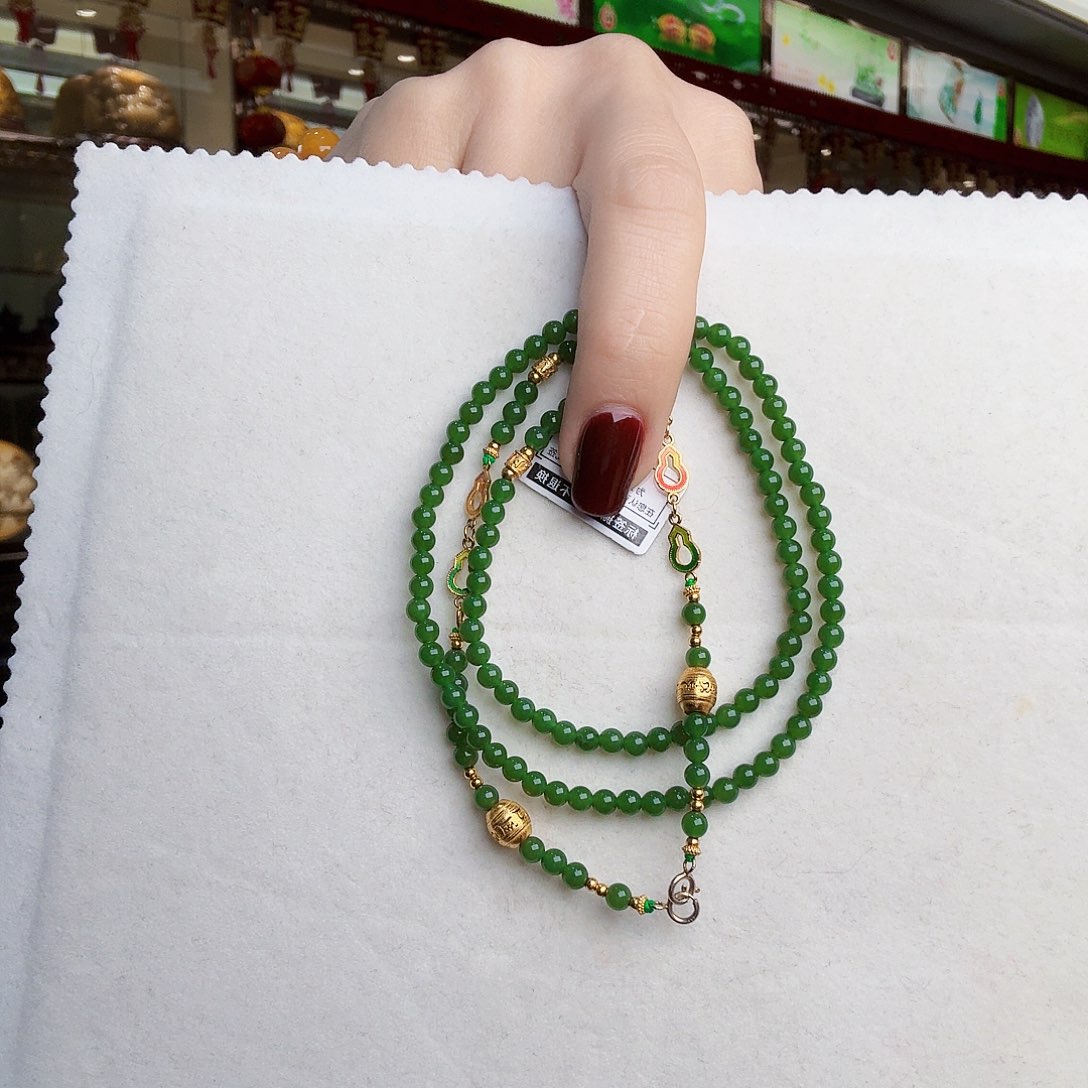 和田玉（碧玉）项链未镶嵌平*福