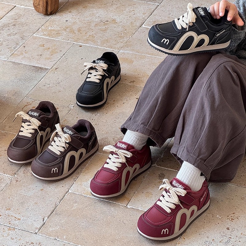 儿童加绒阿甘鞋2025秋冬新款女童保暖运动鞋韩版男童百搭休闲鞋子