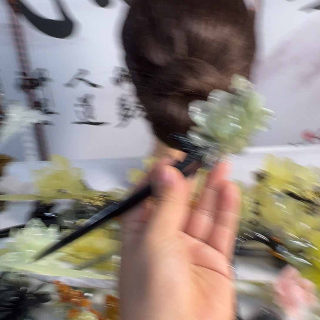 定制蛇纹石玉毛货发饰