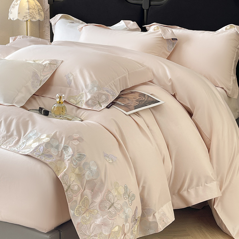 【茉婉】全棉长绒棉轻奢绣花公主风高档床单被罩床品四件套
