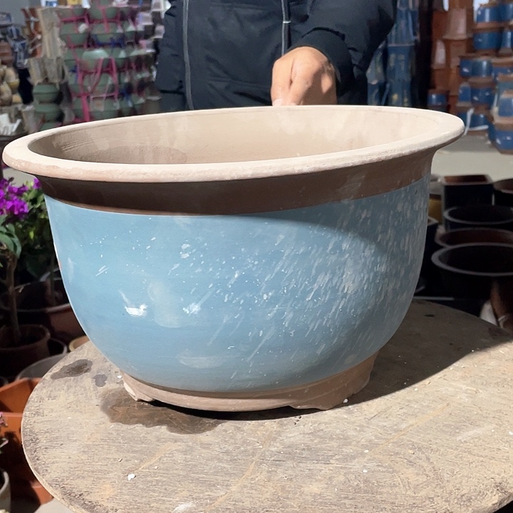 紫砂无孔点彩大花盆