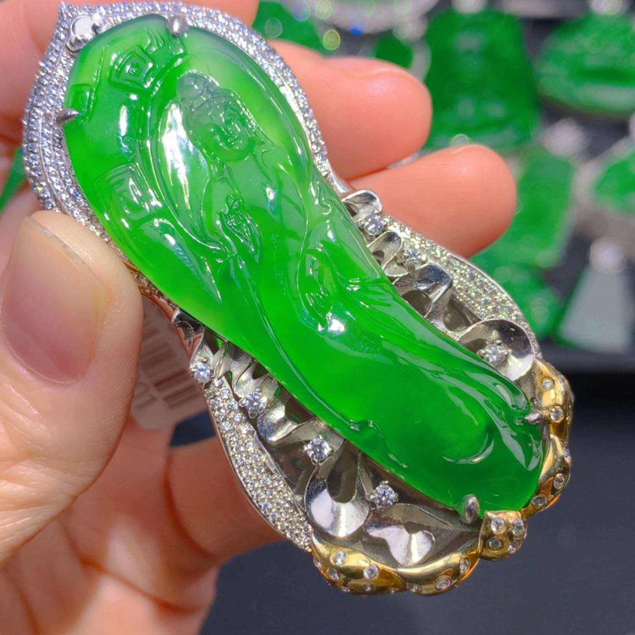 【闪购商品】翡翠颈饰银S925镶嵌11111