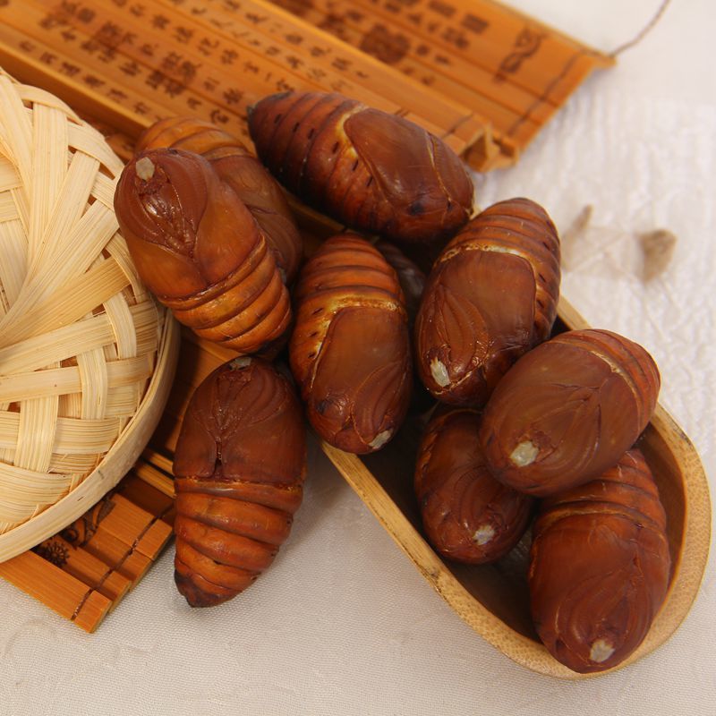 东北西丰小黄柞蚕蛹每斤65个及以内茧蛹鲜活包邮今年新货