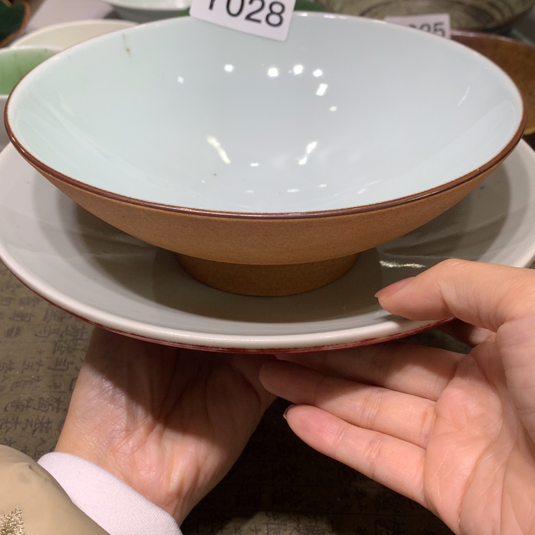 陶景德镇粗陶复古盘碗微瑕