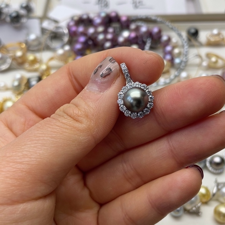 海水珍珠吊坠(不含链)银S925镶嵌