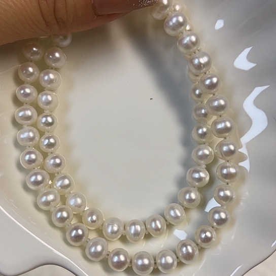 淡水珍珠颈饰银S925镶嵌