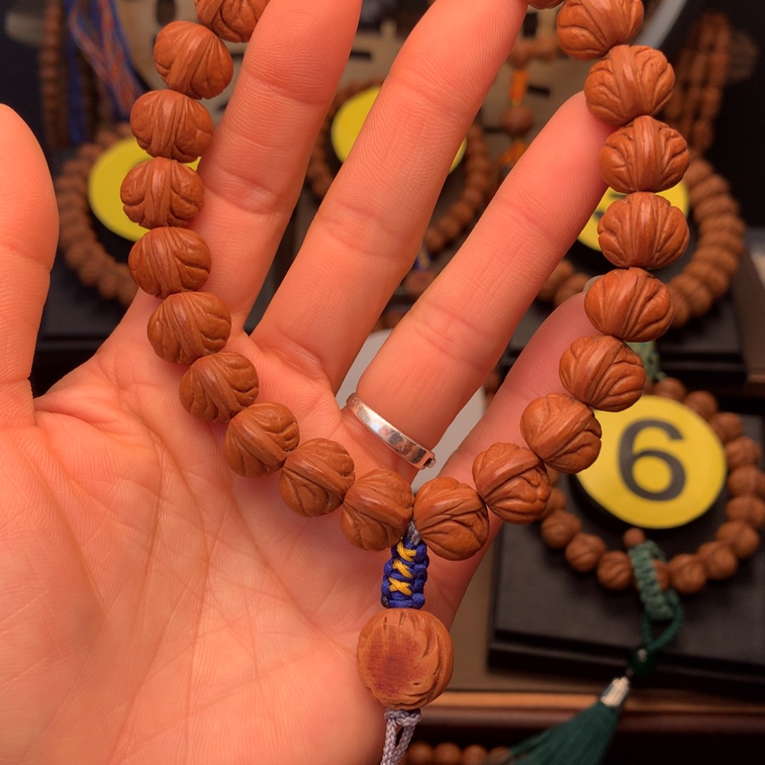 桃核手串于*野生玉龙脊14