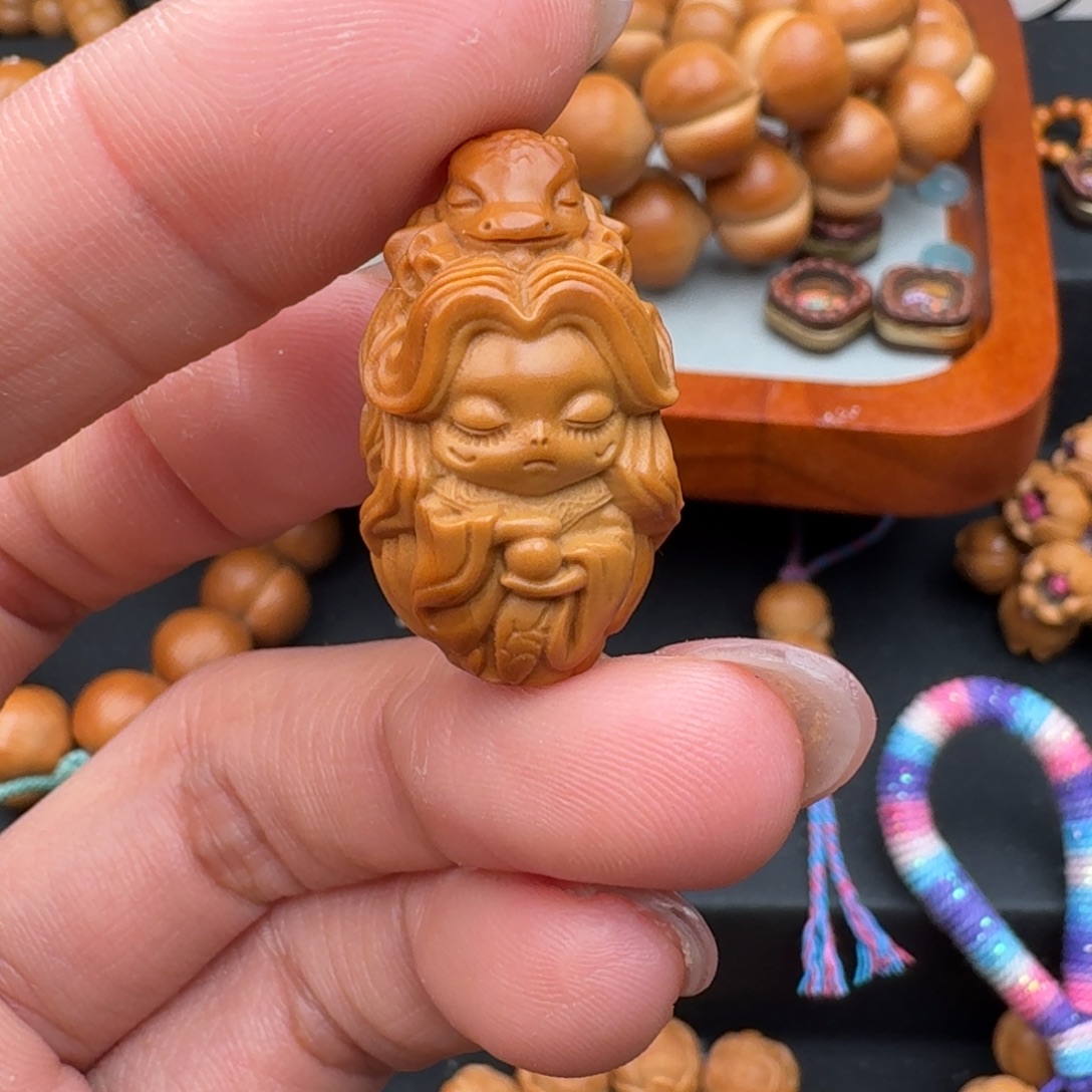 吊坠猴头核桃橄榄核先龙女单粒