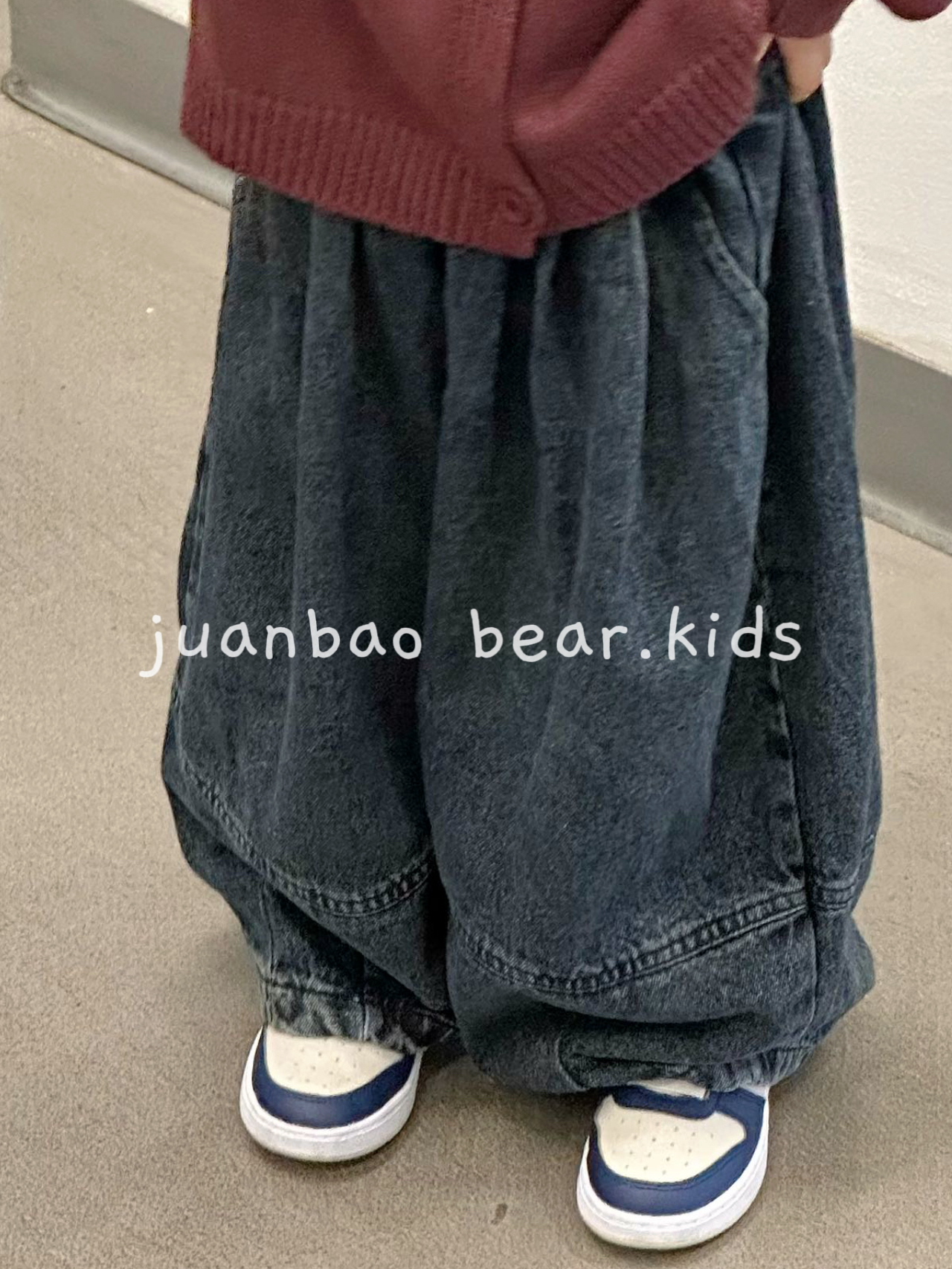 【现货】拼接潮系牛仔裤秋季直筒长裤宝宝牛仔裤儿童休闲男童女童
