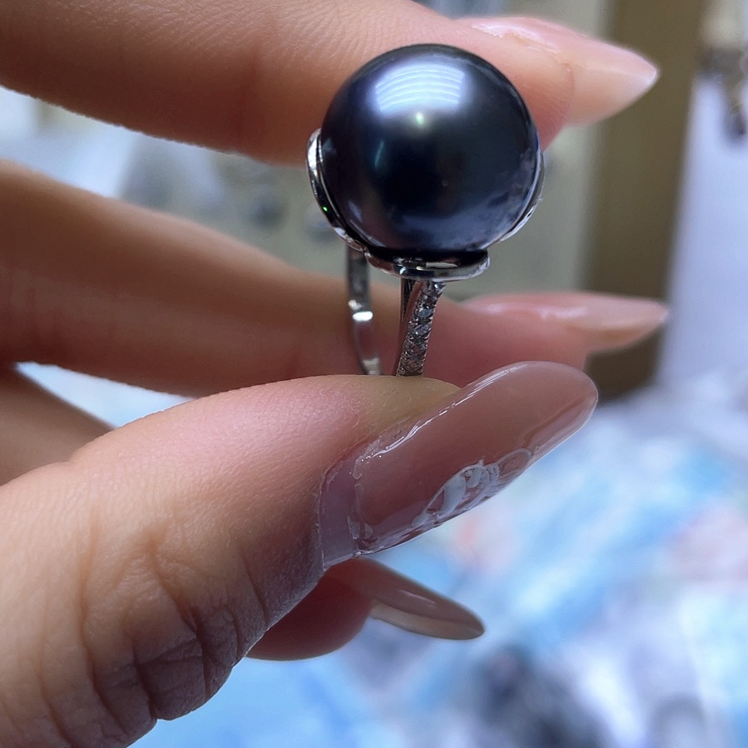 海水珍珠戒指银S925镶嵌