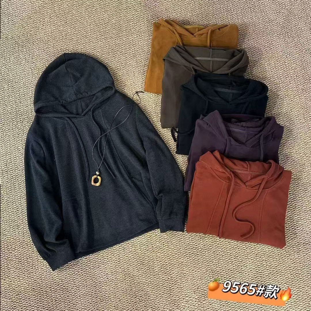 9565#连帽德容打底休闲