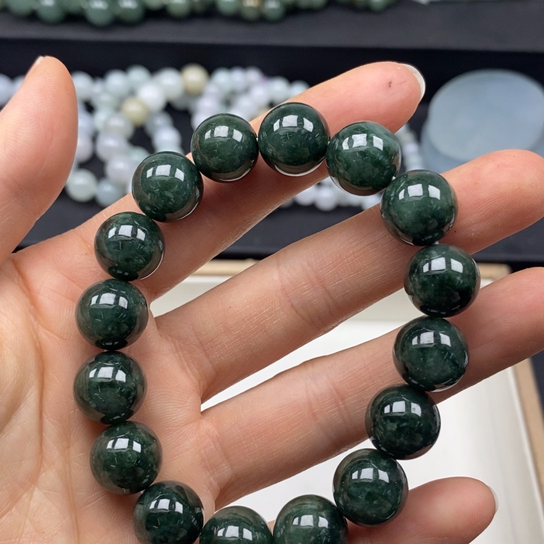 翡翠散珠12翡翠手串