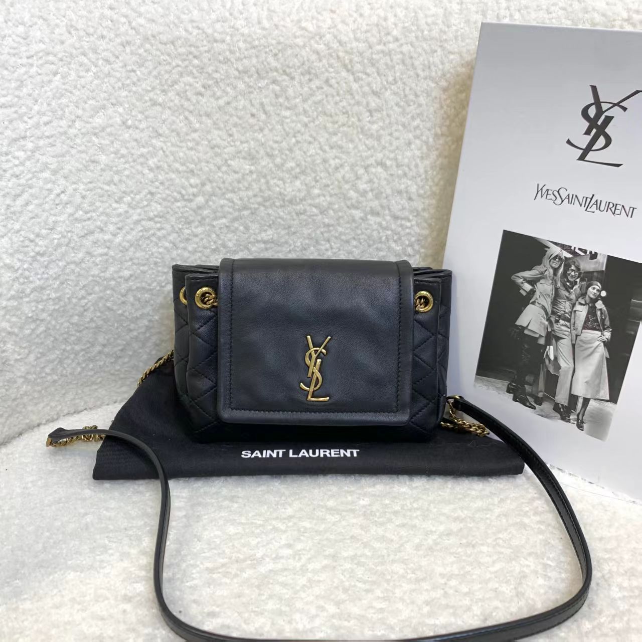 99新 YSL/圣罗兰 壹臻/黑金nolita  50597831