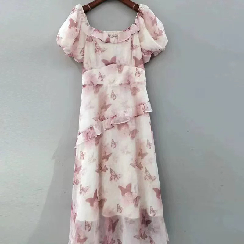 碎花通勤夏季法式气质时尚显瘦连衣裙套头设计师印花