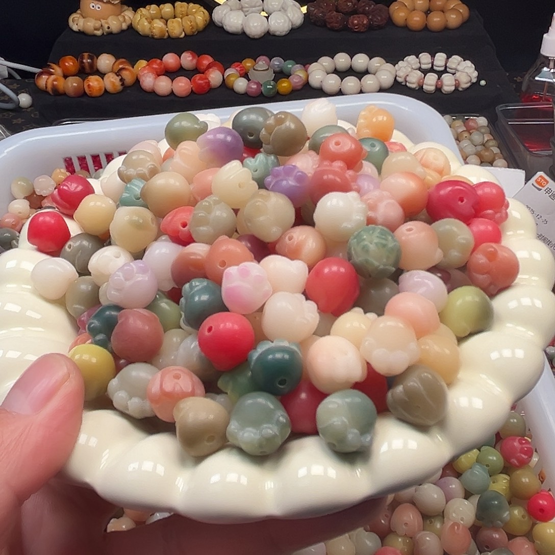手串菩提根/象牙果100颗微瑕混装猫爪尺寸混
