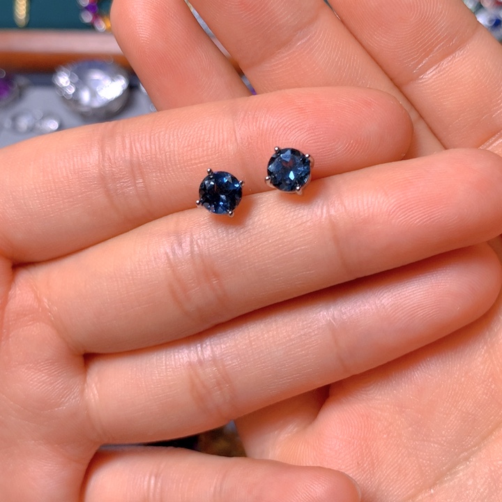 银S925镶嵌耳饰托帕石