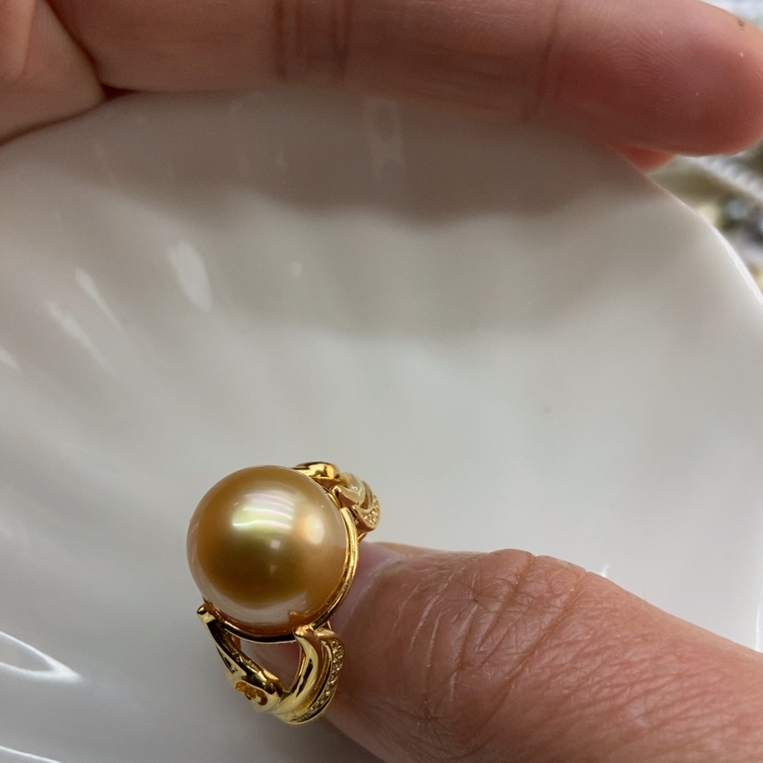 海水珍珠戒指银S925镶嵌