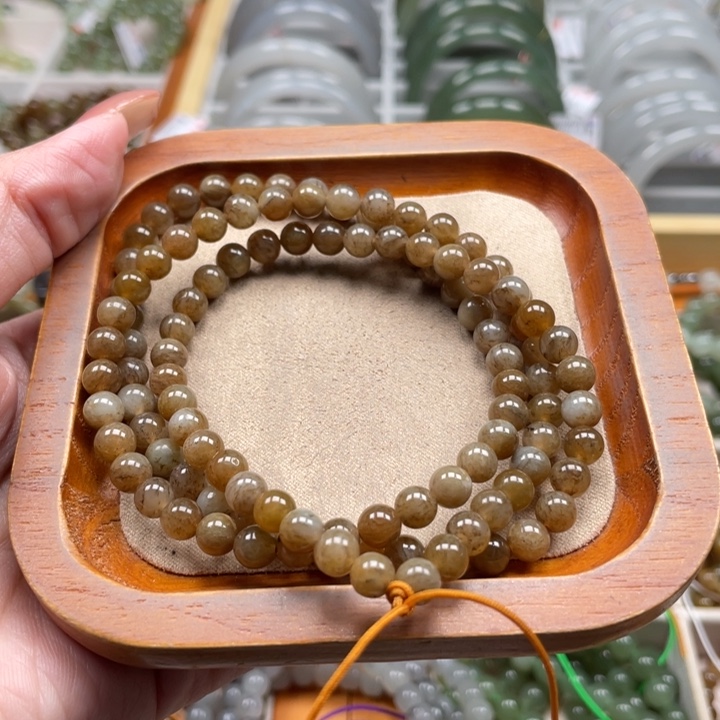 和田玉珠串6mm未镶嵌