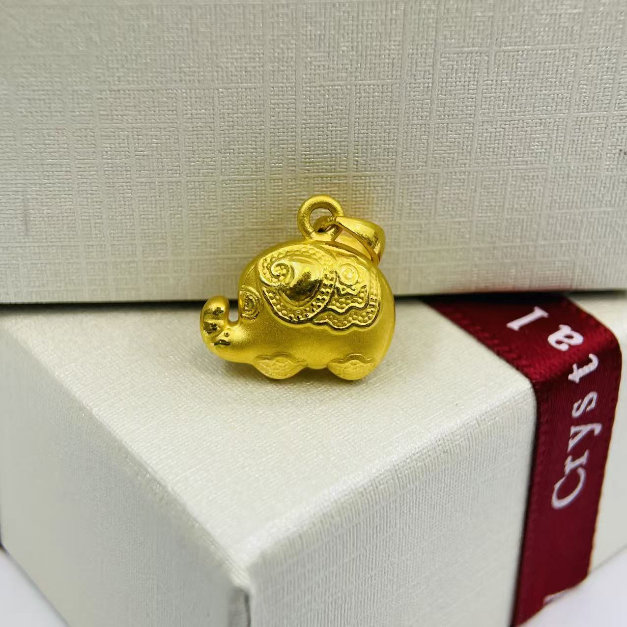 辉通黄金足金999如意吉象diy黄金配件DP2562-01350