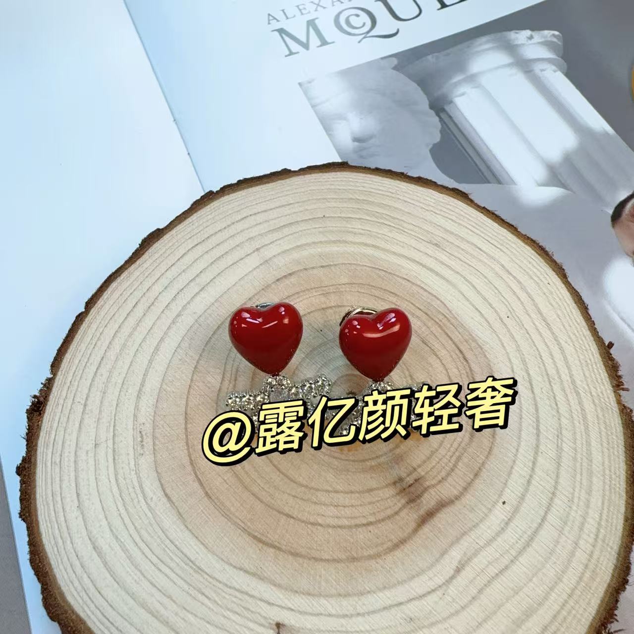 铜合金锆石耳饰 韩系原单红心蝴蝶结耳环EH044