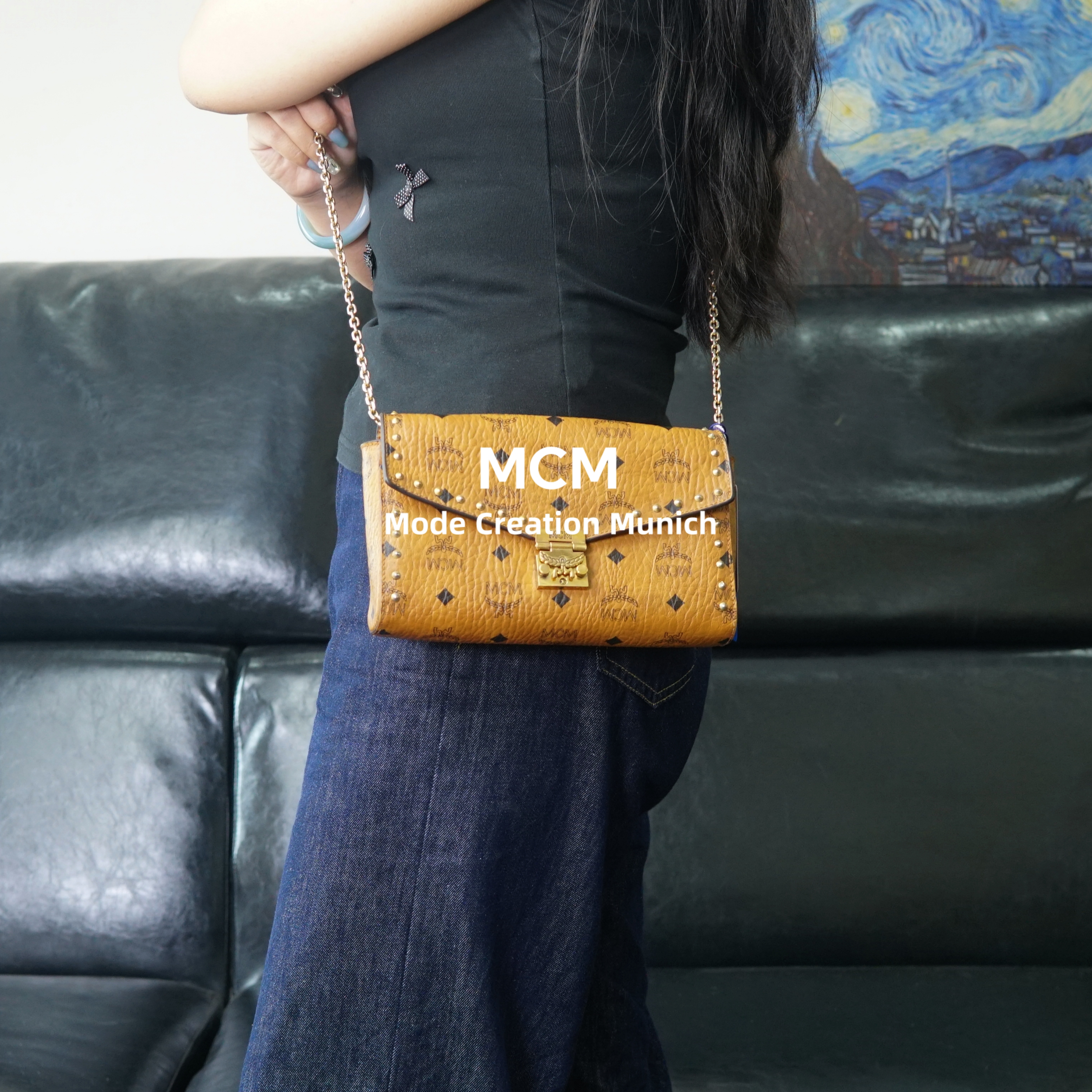 95新 MCM 干邑色链条包/AR05525005/5005