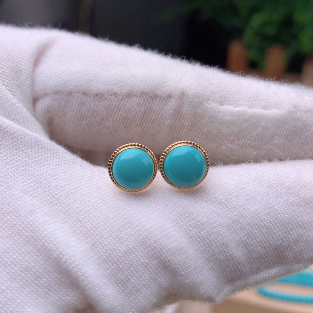 绿松石珠宝奇石18K金镶嵌