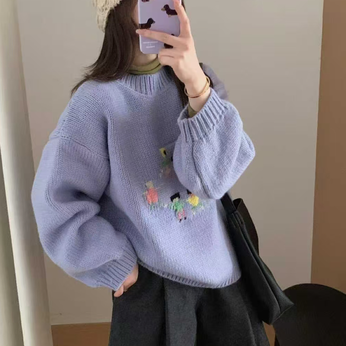 常规圆厚款常规袖针织毛针织衫女装冬季【按编号拍】