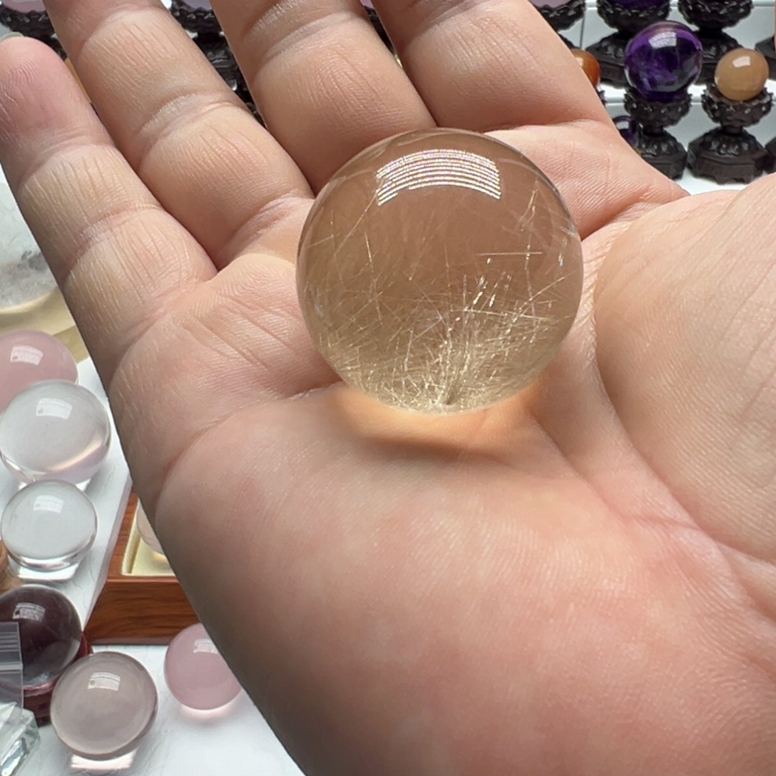 水晶未镶嵌摆件球
