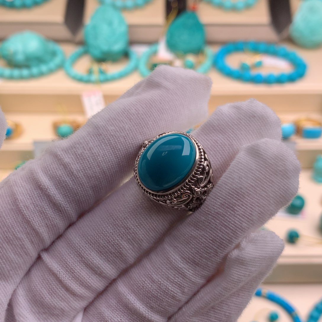 绿松石珠宝奇石银S925镶嵌