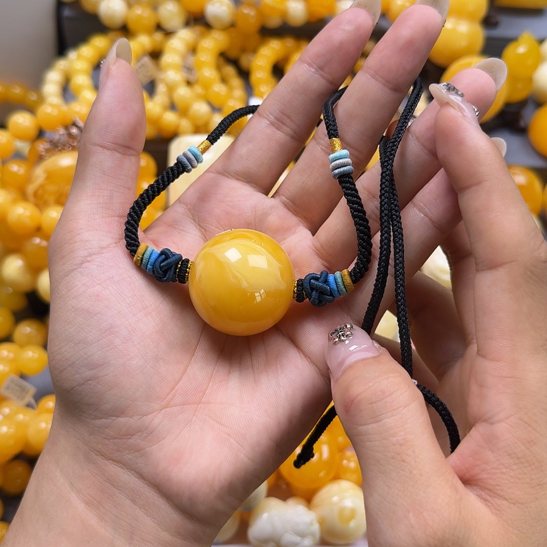 未镶嵌蜜蜡珠宝奇石锁骨33mm