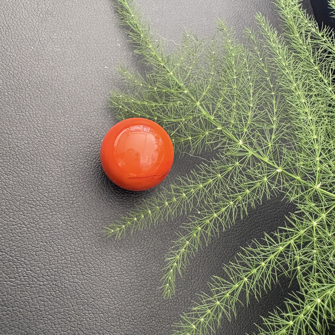 天然南红玛瑙圆珠柿子红满色满肉13mm无杂裂DIY配饰单珠