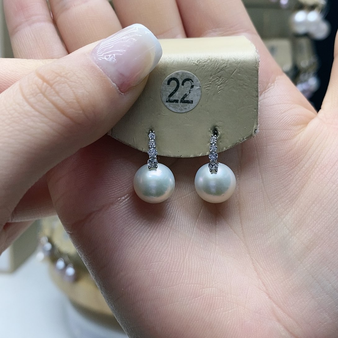 淡水珍珠耳饰银S925镶嵌