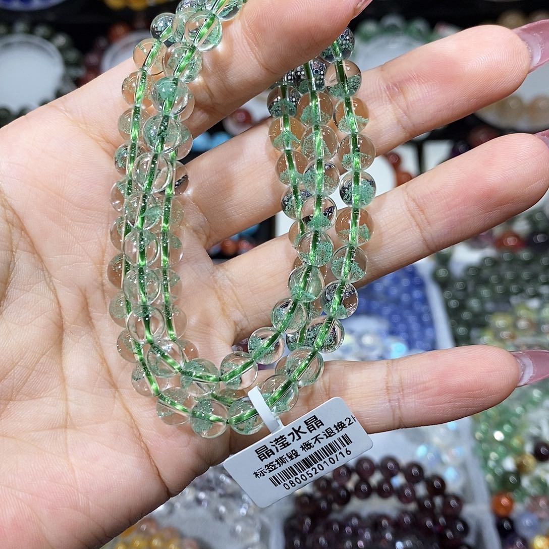 未镶嵌手串水晶翠幽灵多圈6