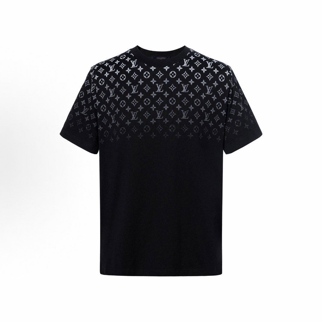 LOUIS VUITTON FW23 渐变Logo印花套头圆领短袖T恤