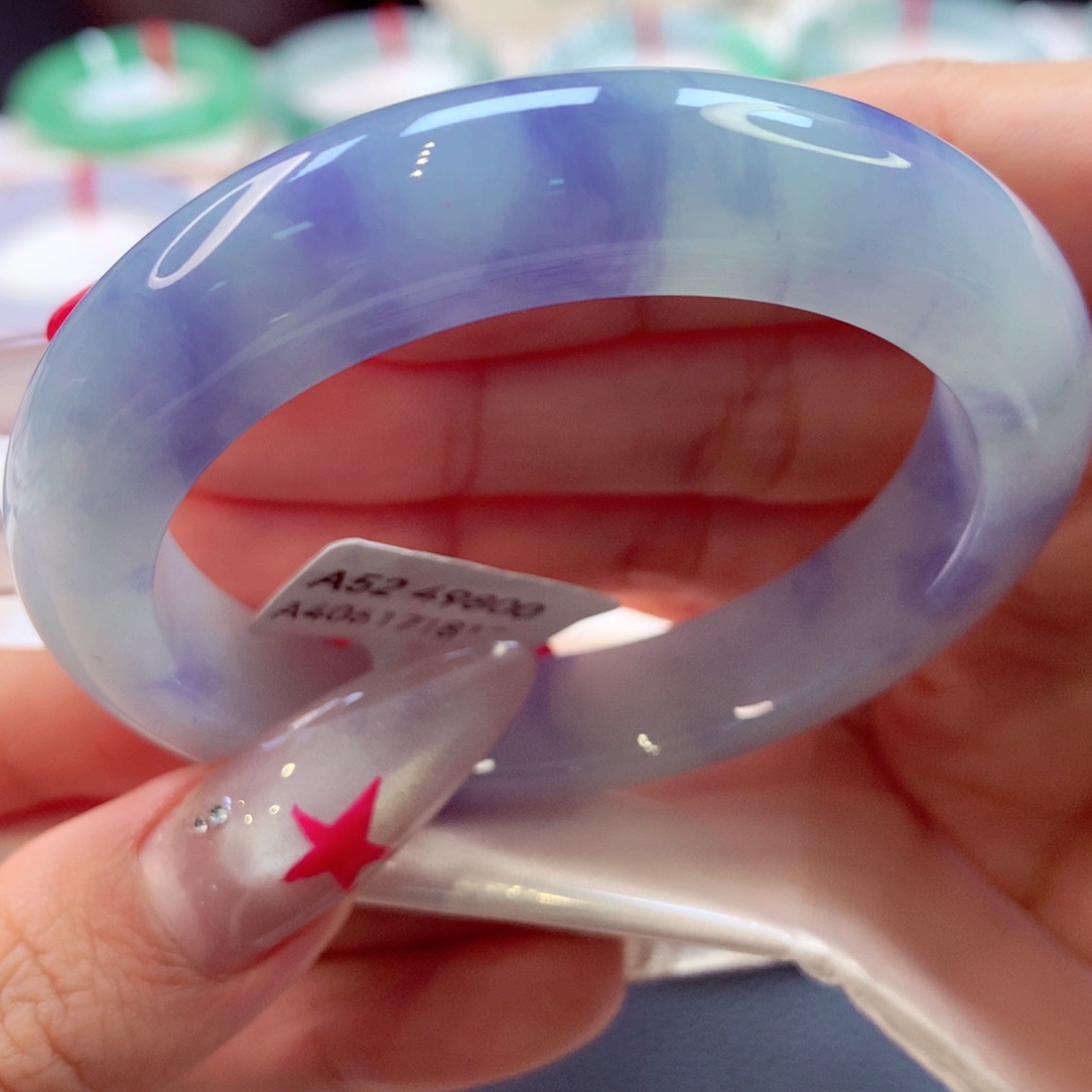 翡翠手镯未镶嵌泥鳅背38号66