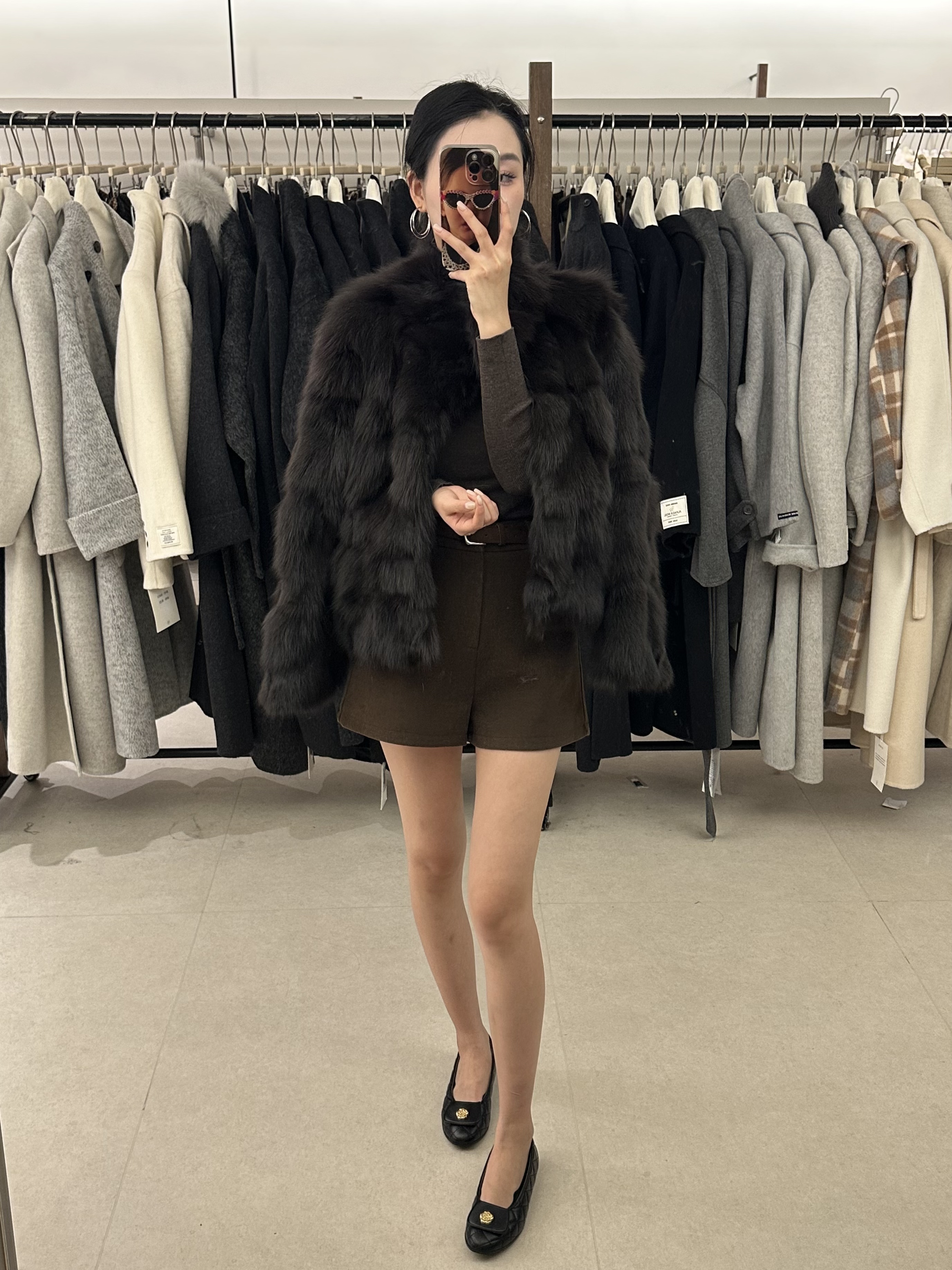 【雪儿Xueer】“遇上西雅图”狐狸毛SAGAfurs中长款整皮V领廓形外套