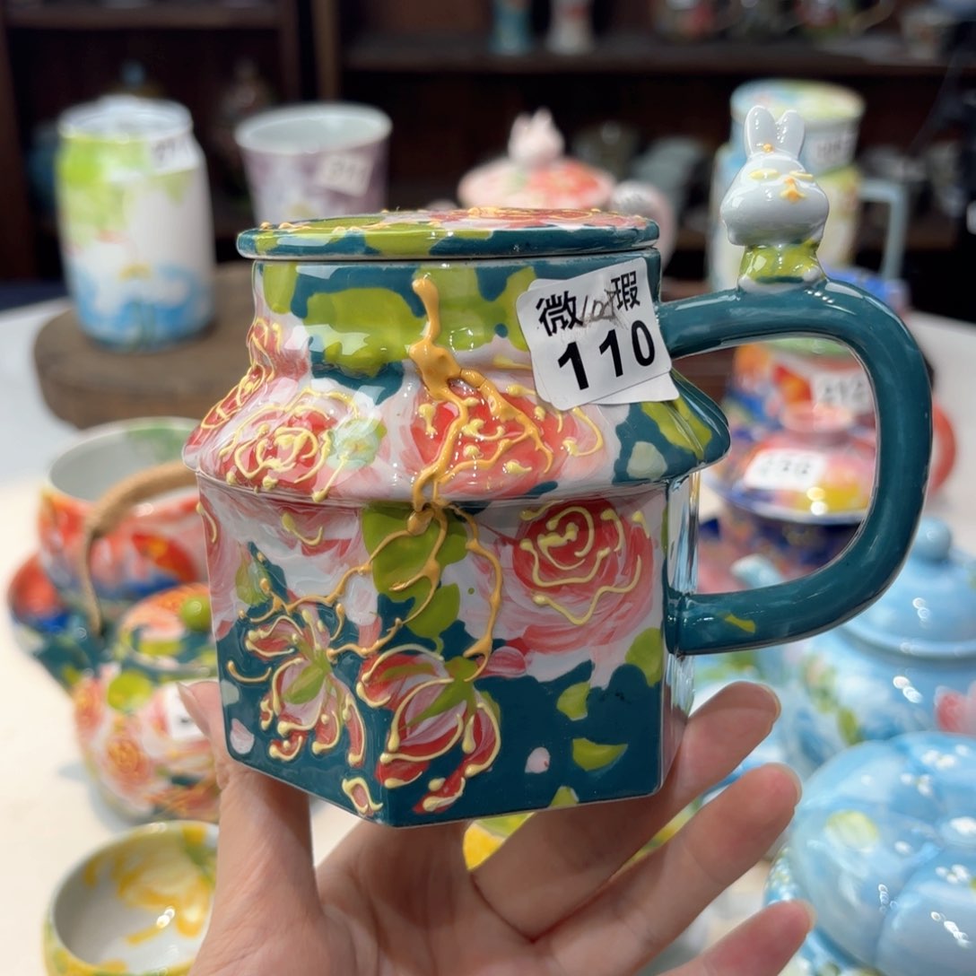 景德镇手绘高温釉下彩陶瓷茶具