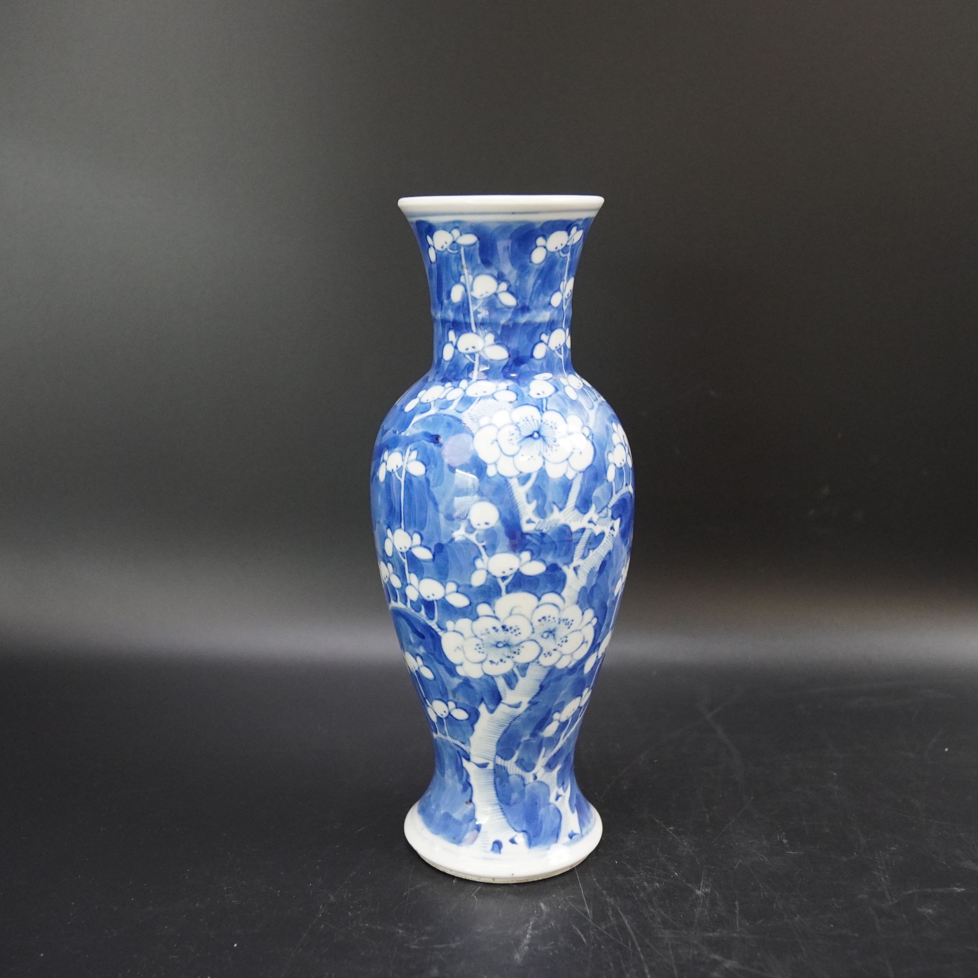 Lot.25100327清光绪青花冰梅纹赏瓶 高：约26cm