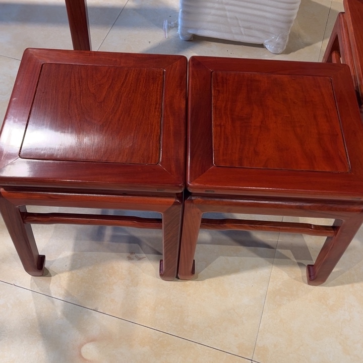 三***驰成套家具花梨木类方凳一对