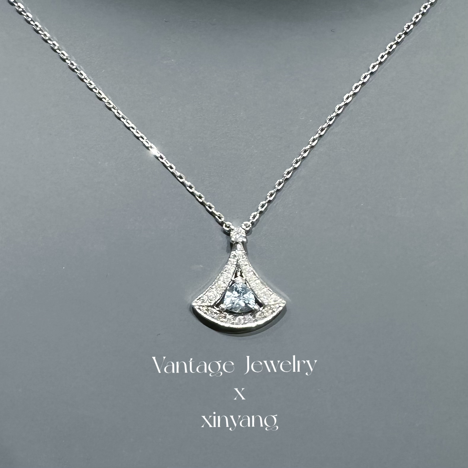 【欣阳】2.5g 30分 海蓝宝裙子项链】