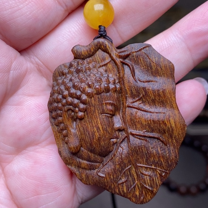 沉香木手串富森红土玉化吊坠