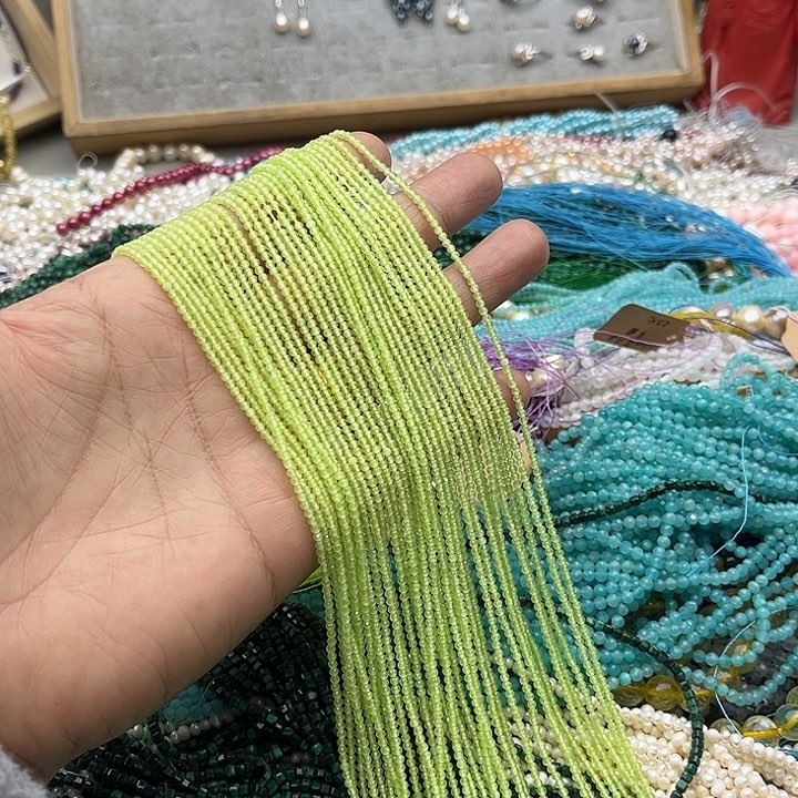 玛瑙/玉髓珠宝半成品未镶嵌2条2mm橄榄石