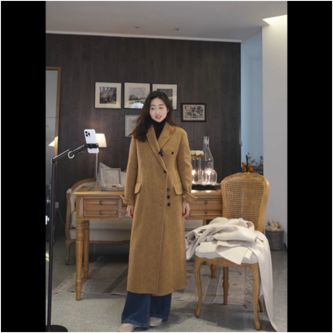 【SHYLOCK FASHION】正肩双面呢长款外套大衣