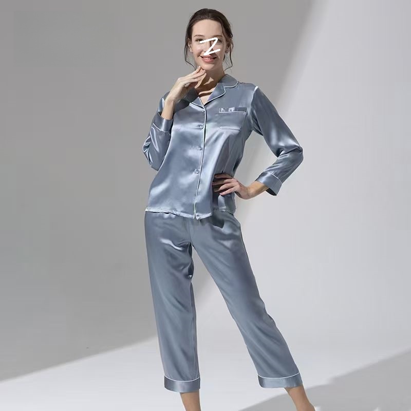 PI缦彩美【纵享丝滑】桑蚕丝真丝长袖长裤套装