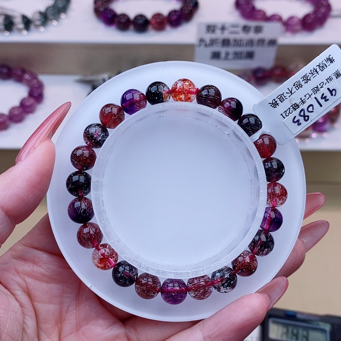 未镶嵌手串水晶黑加仑超七7m+