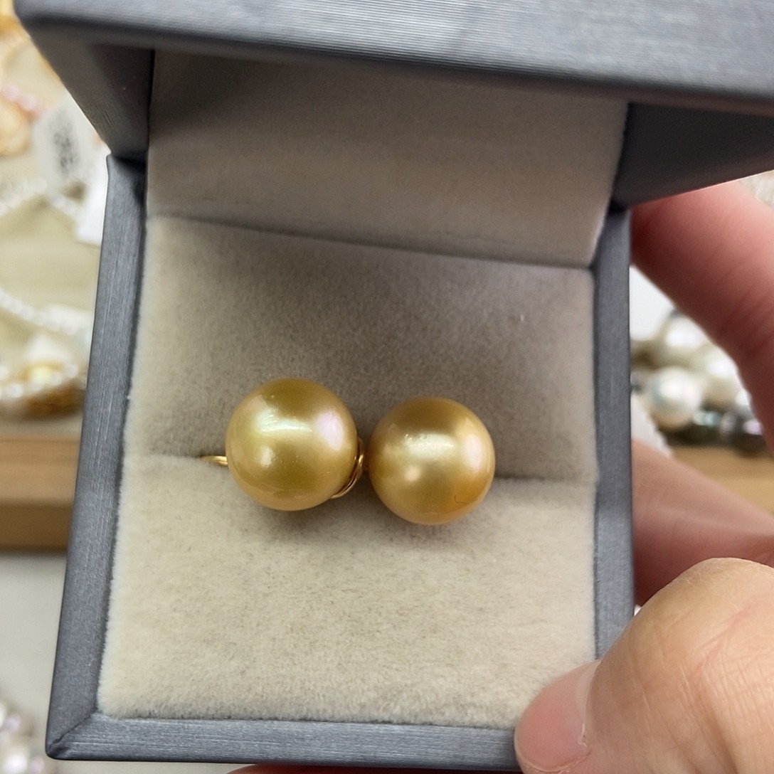 银S925镶嵌海水珍珠耳饰