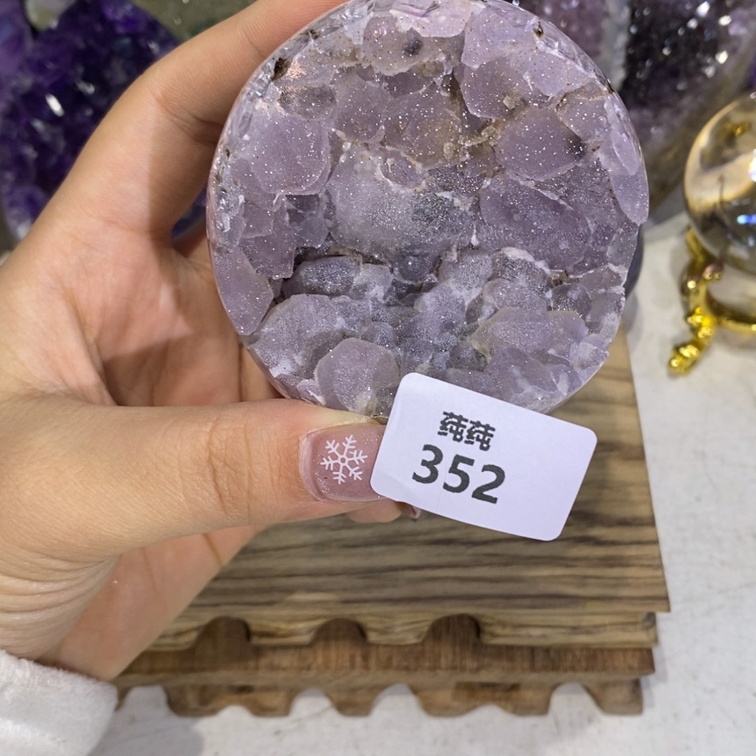 未镶嵌大型摆件（非配饰）紫晶全抛牙软开口笑