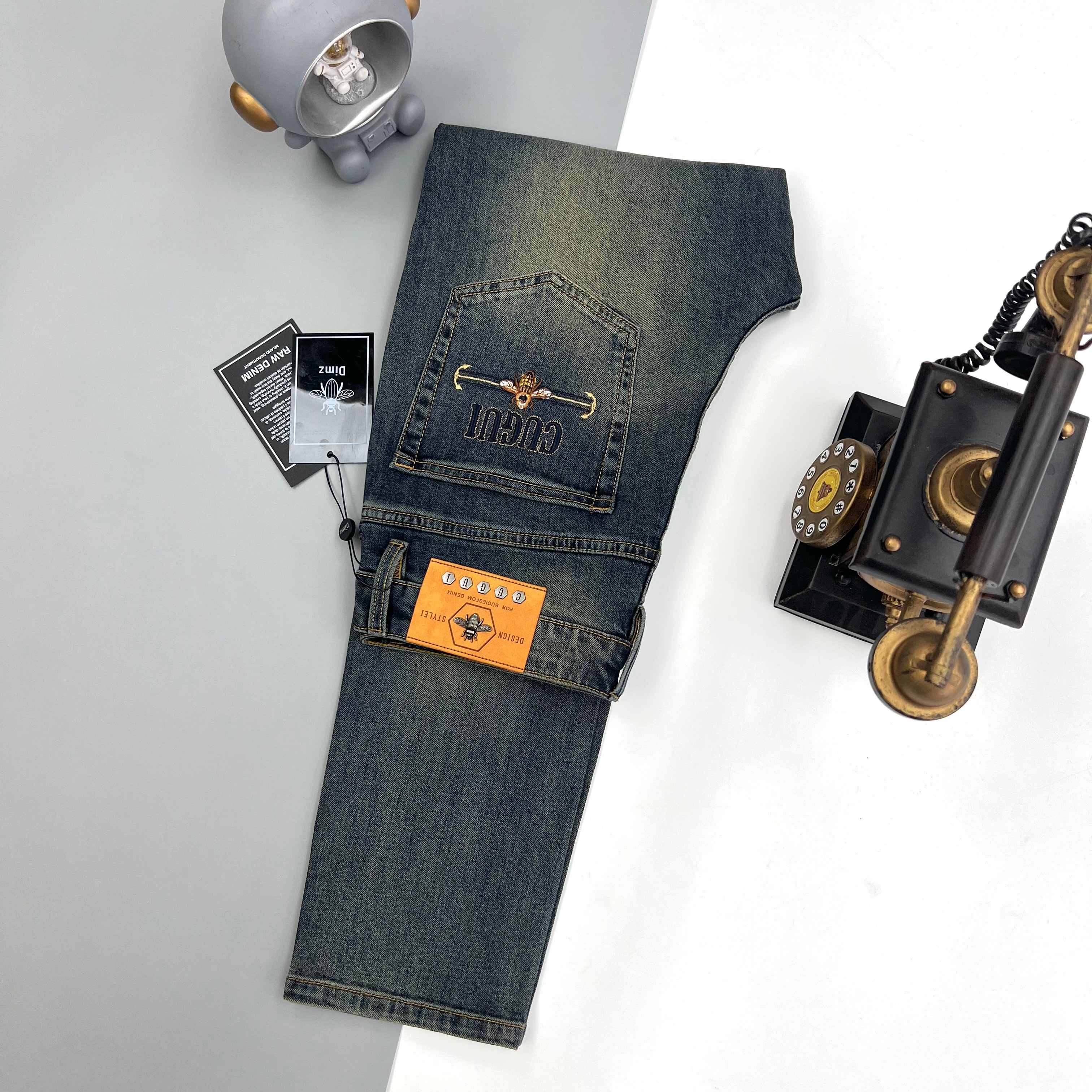 【2025夏款新品定制】20325-18重工水洗轻奢欧货男士牛仔裤